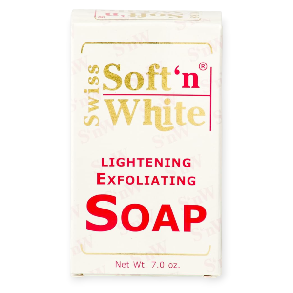 SWISS SOFT'N WHITE LIGHTENING EXFOLIATING SOAP 200G